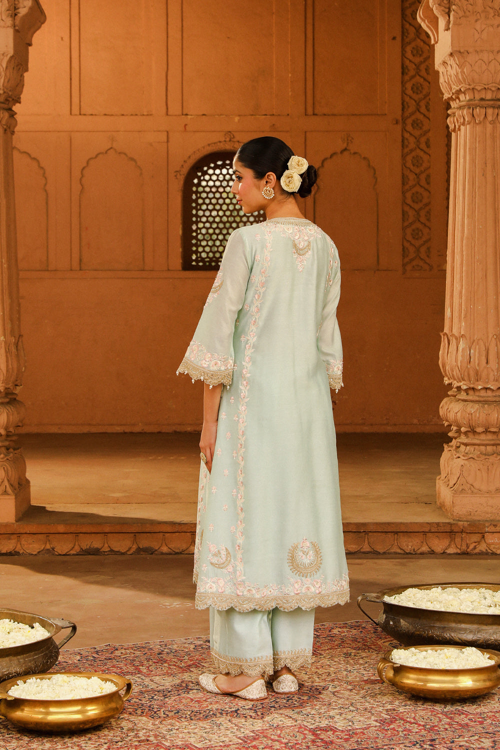 A-line palazzo suit with dupatta