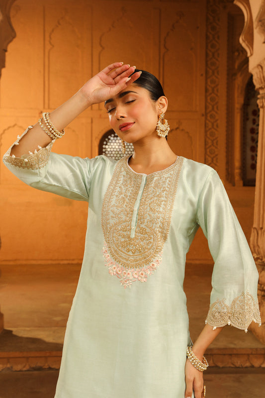 Short kurta with salwar