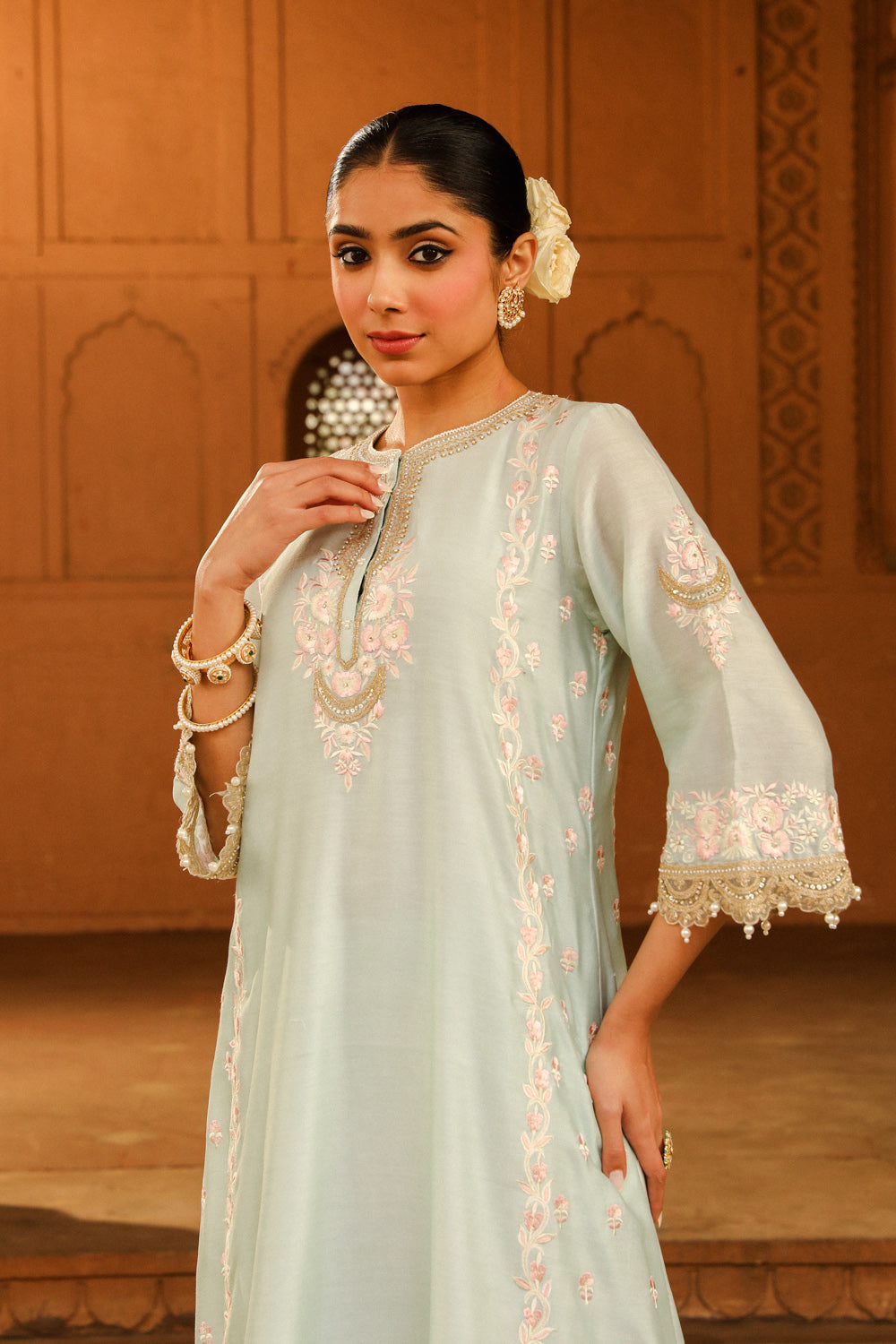 A-line palazzo suit with dupatta