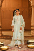 Load image into Gallery viewer, A-line palazzo suit with dupatta
