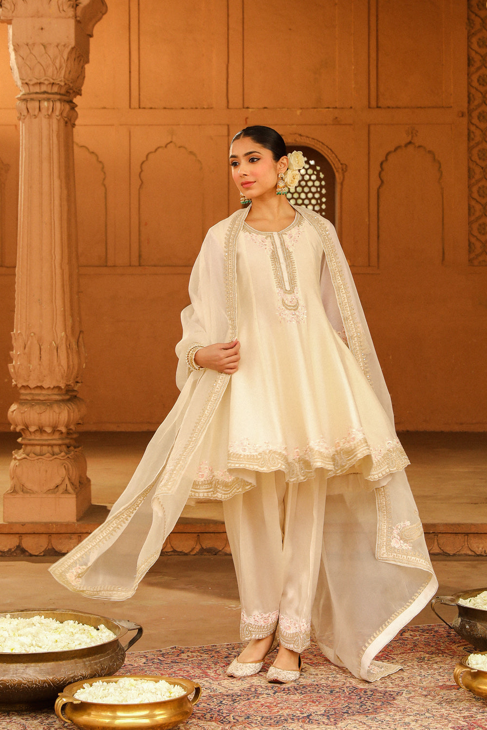 Short Anarkali with salwar and dupatta