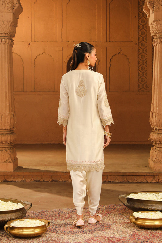 Short kurta with dhoti