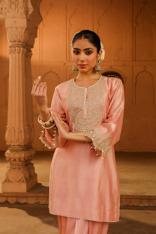 Short kurta with salwar