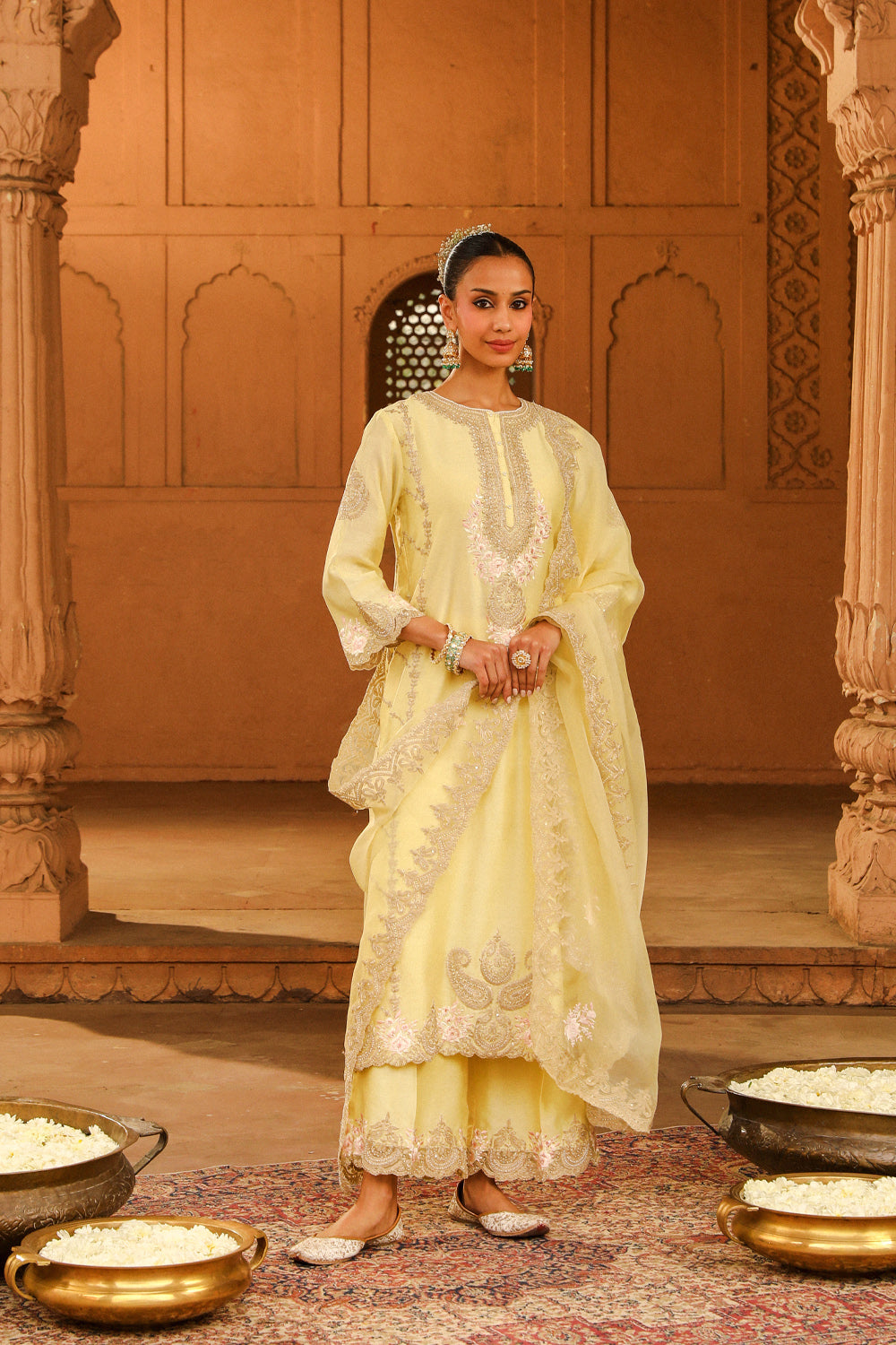 A-line palazzo suit with dupatta