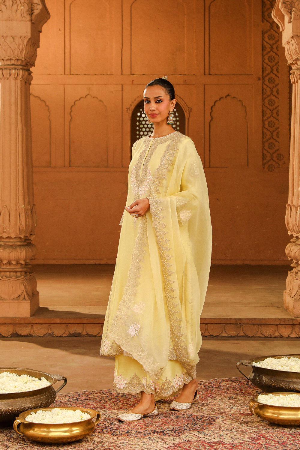 A-line palazzo suit with dupatta