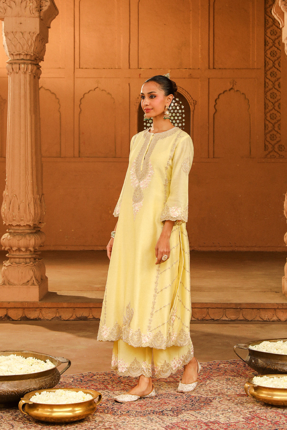 A-line palazzo suit with dupatta