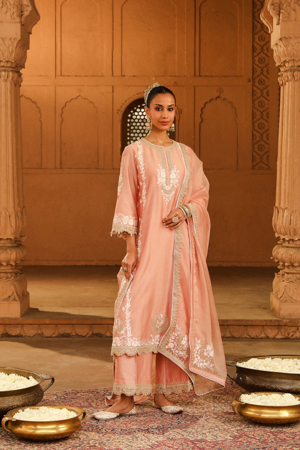 A-line palazzo suit with dupatta