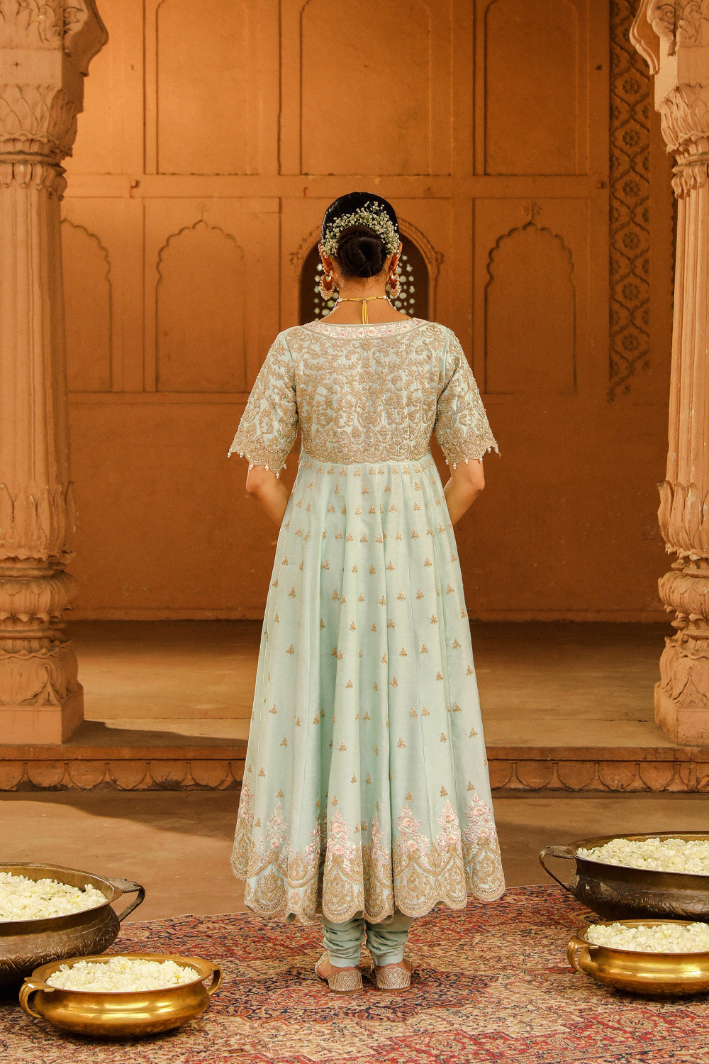 Long Anarkali with chooridaar and dupatta