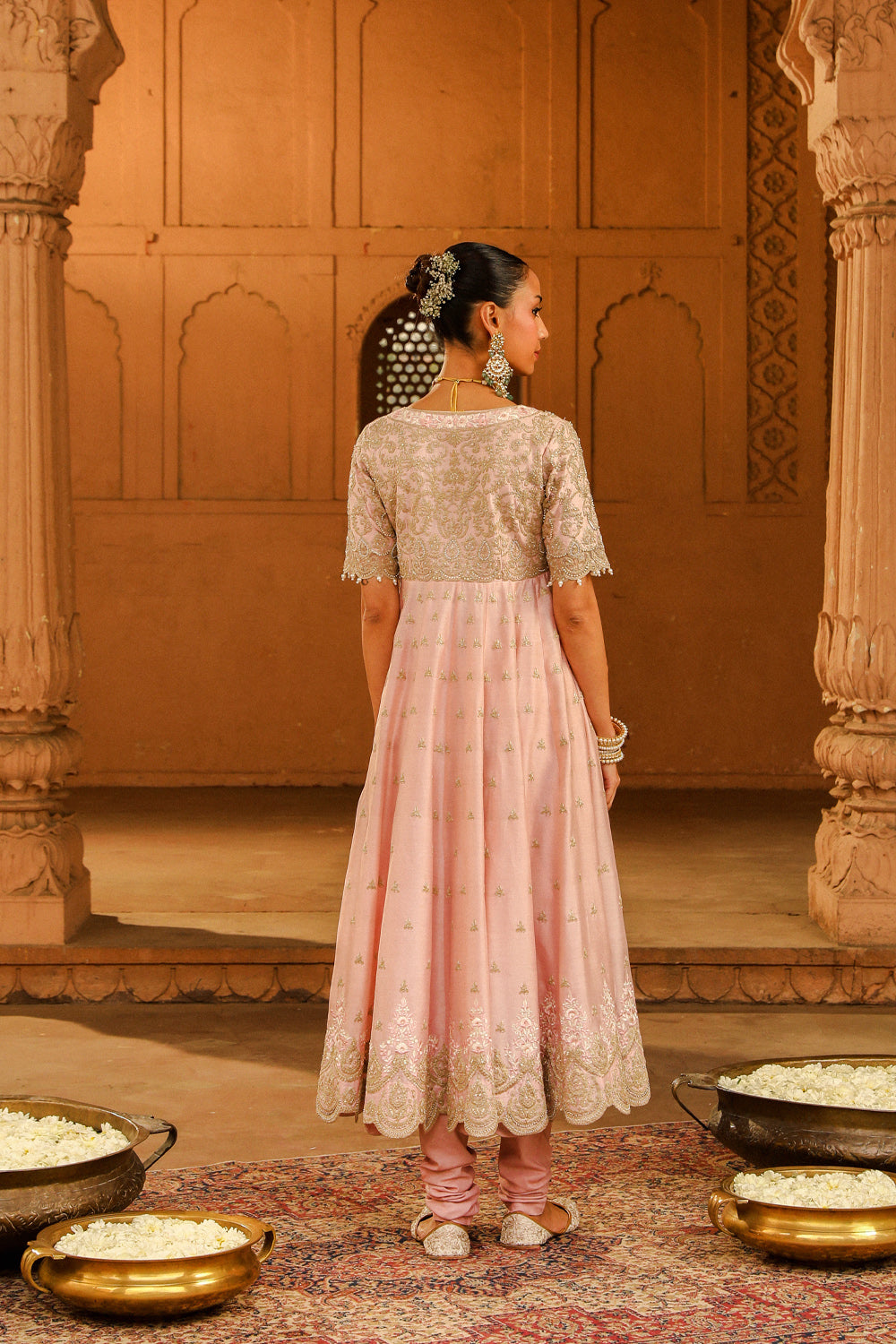 Long Anarkali with chooridaar and dupatta