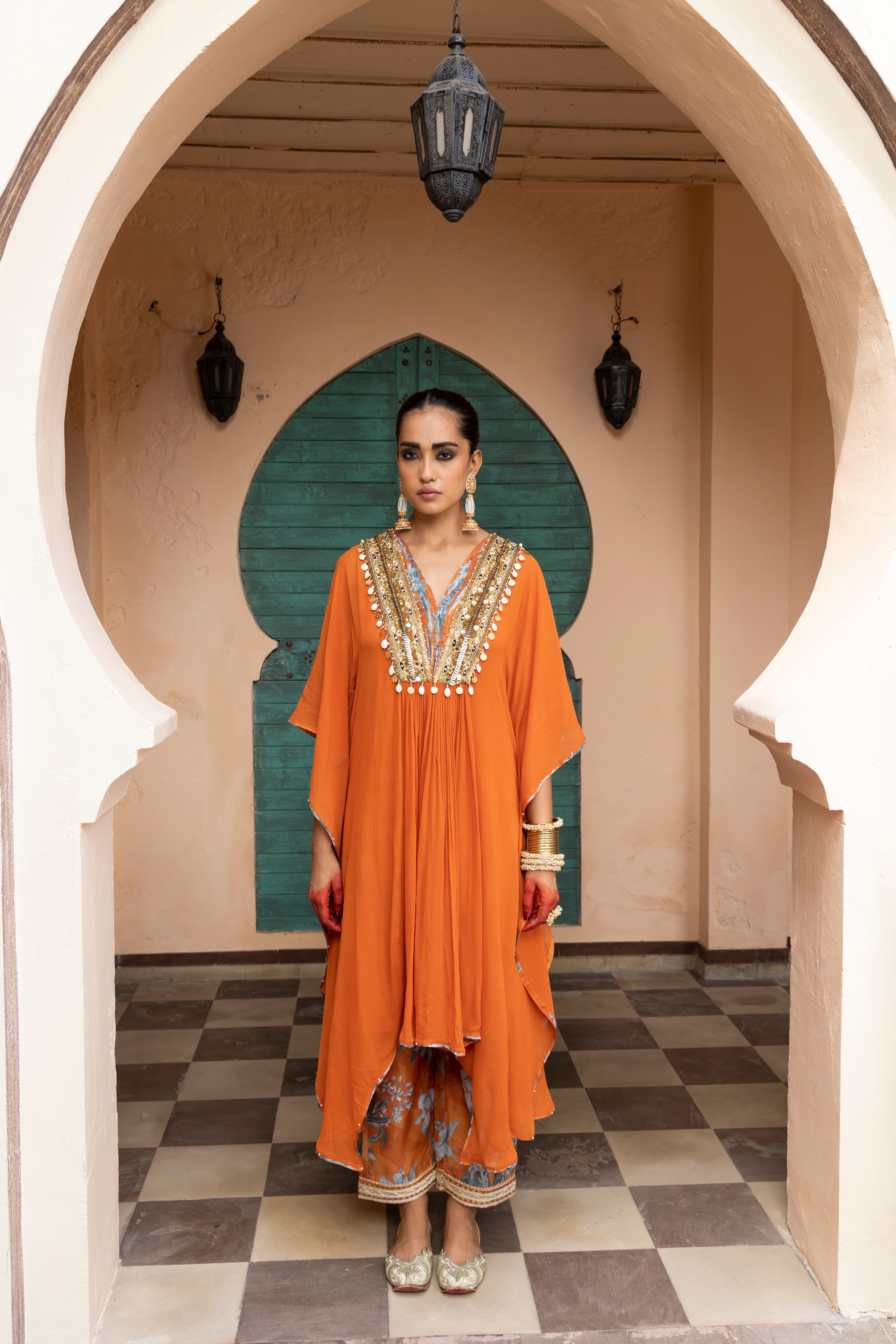 Nur Saffron Kaftan Set