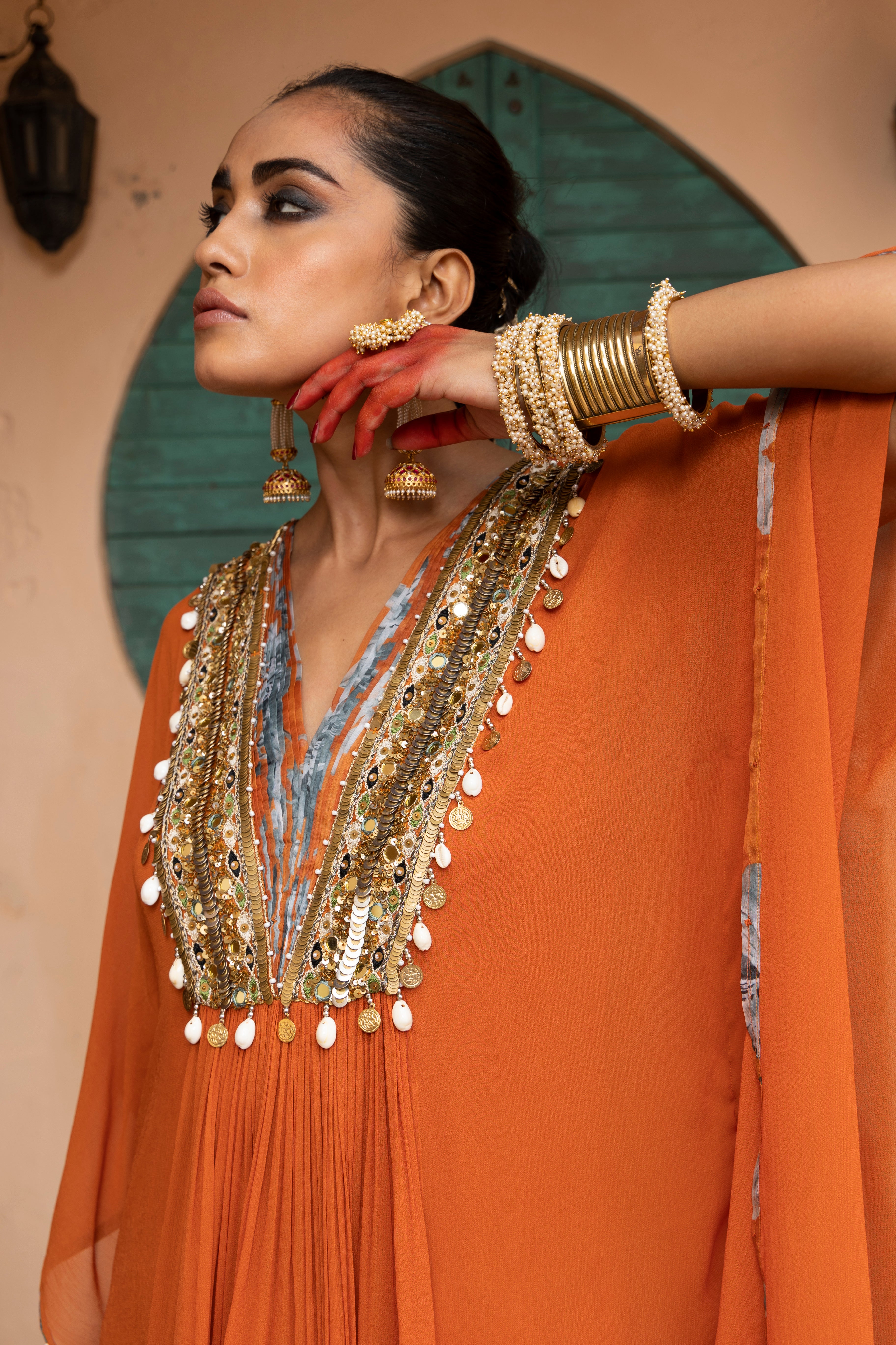 Nur Saffron Kaftan Set