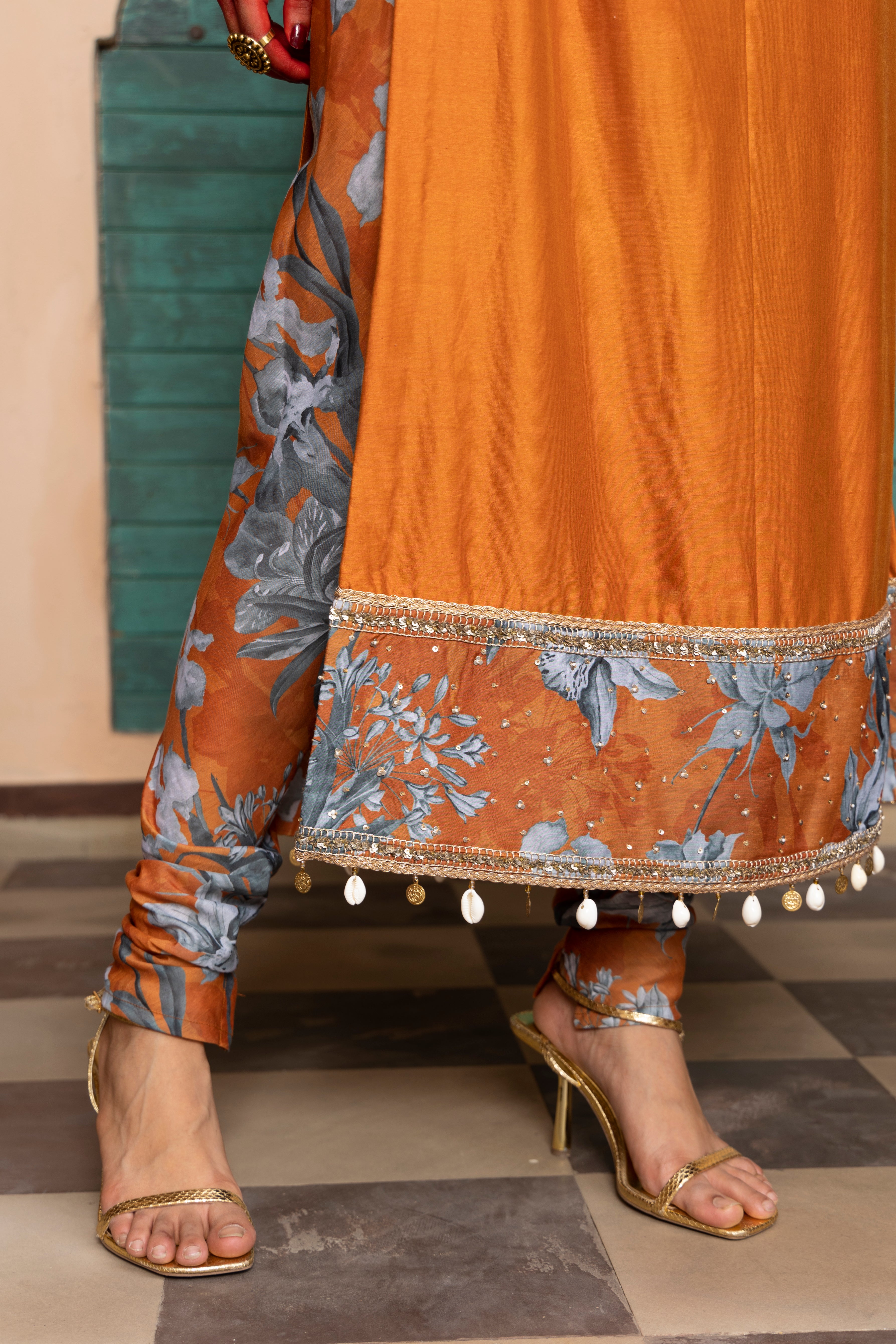 Nur Saffron Kurta Set