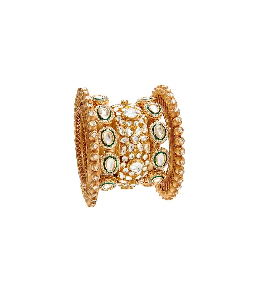 Gold And Kundan Bangle Set