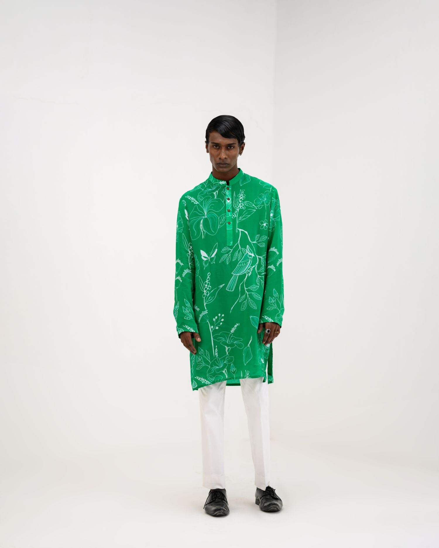 Green Flora Kurta Pant Set|Kurta