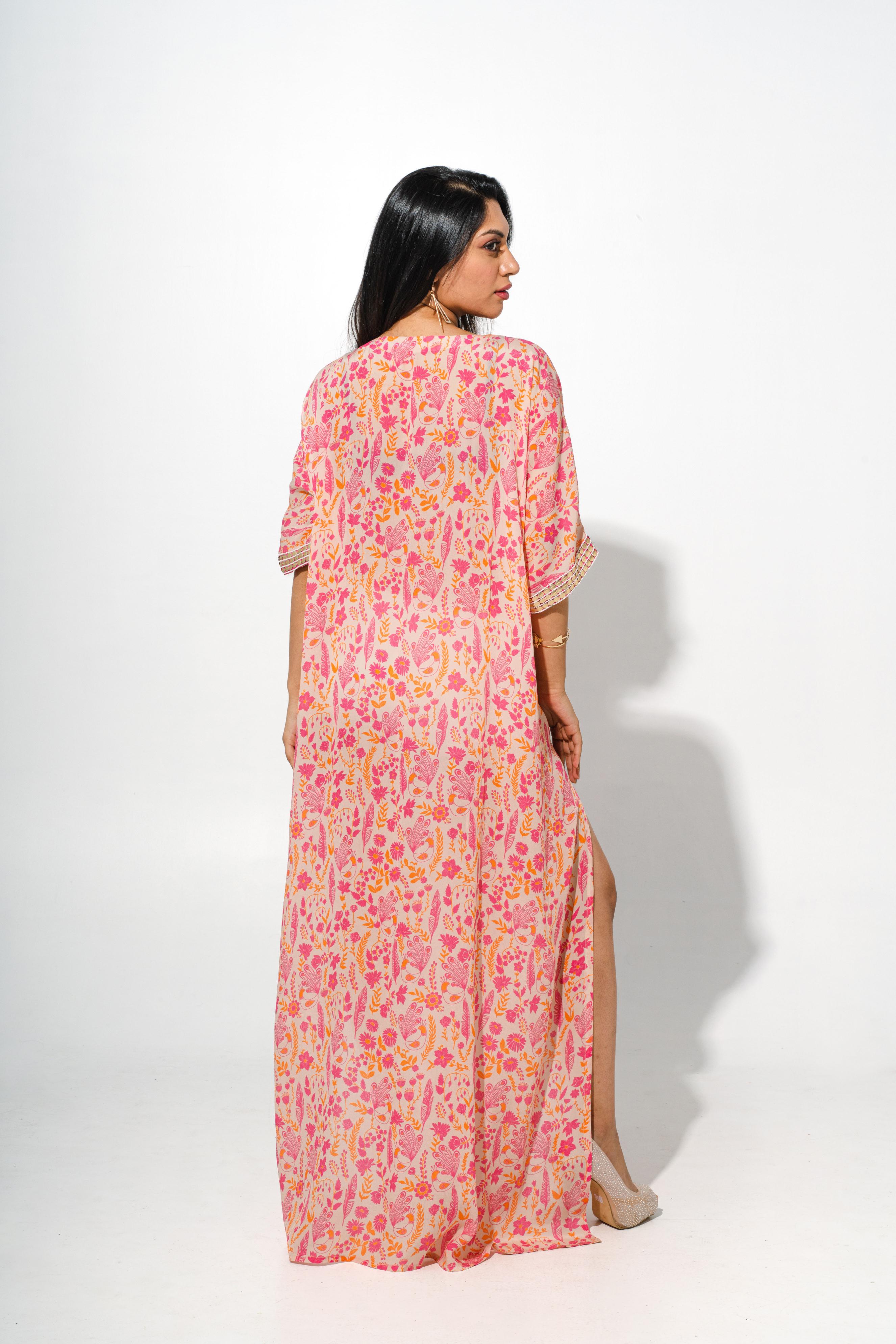 Floral Printed Kaftaan