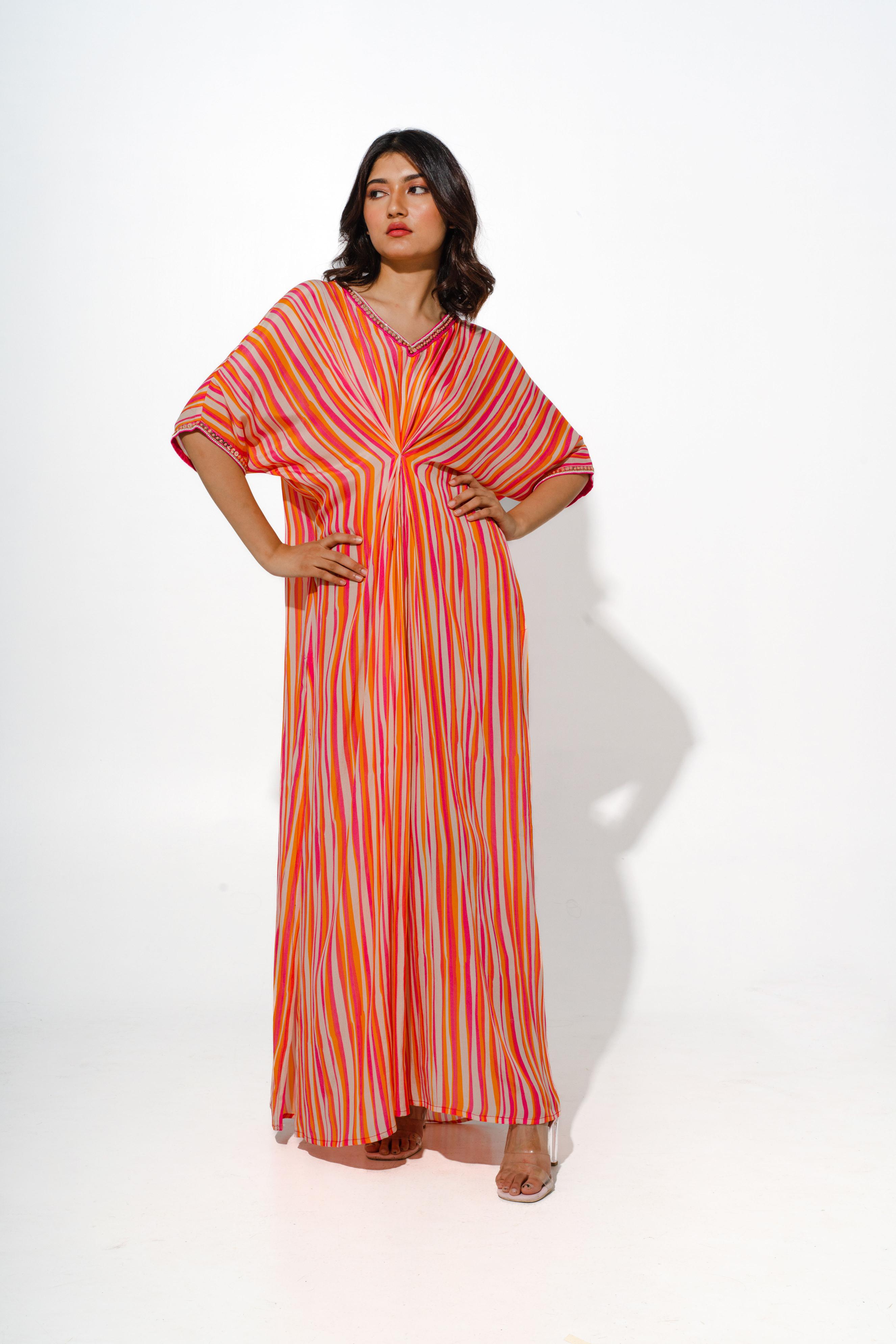 Striped Printed Kaftaan