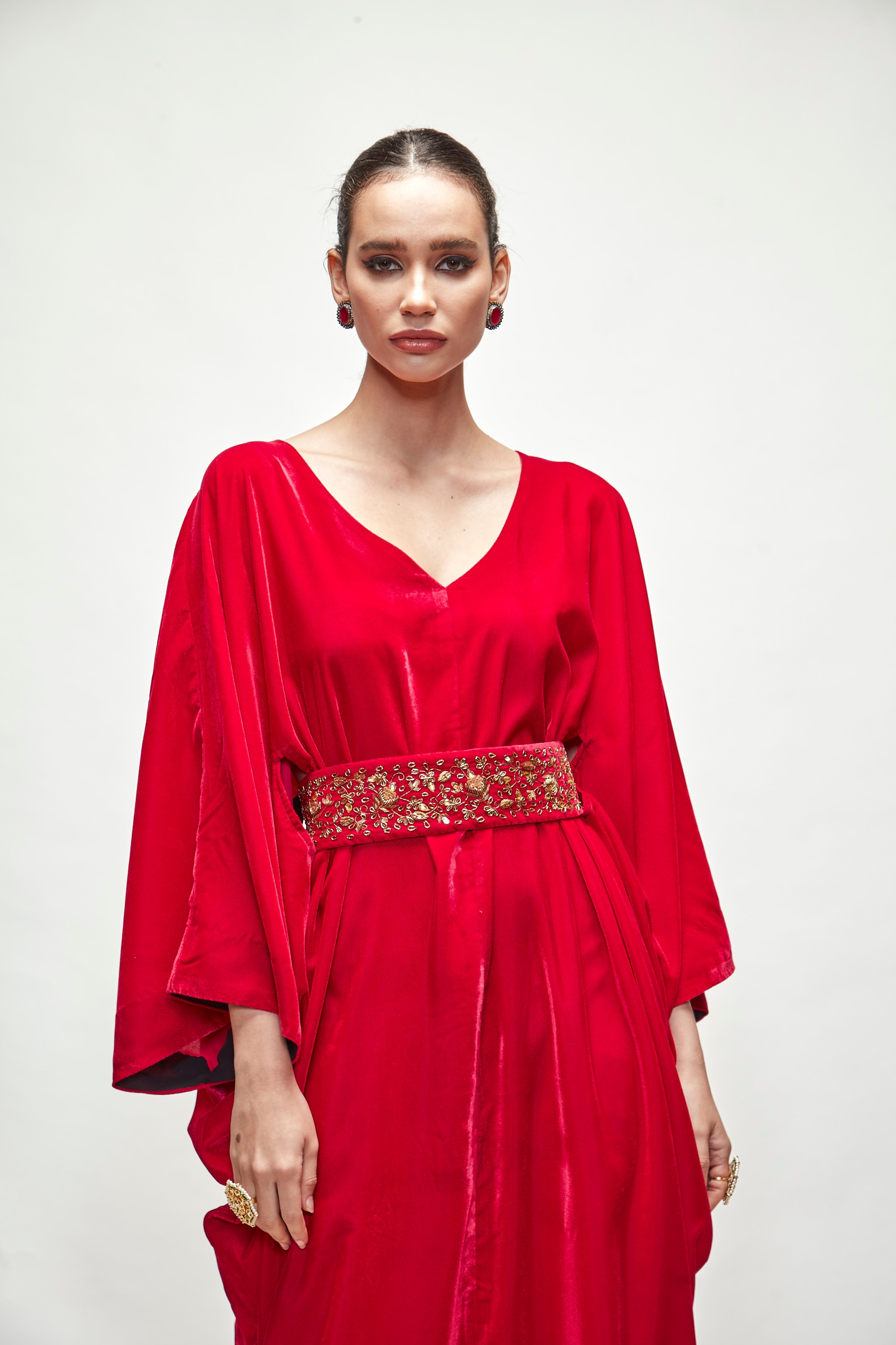 Fuschia Velvet Kaftan