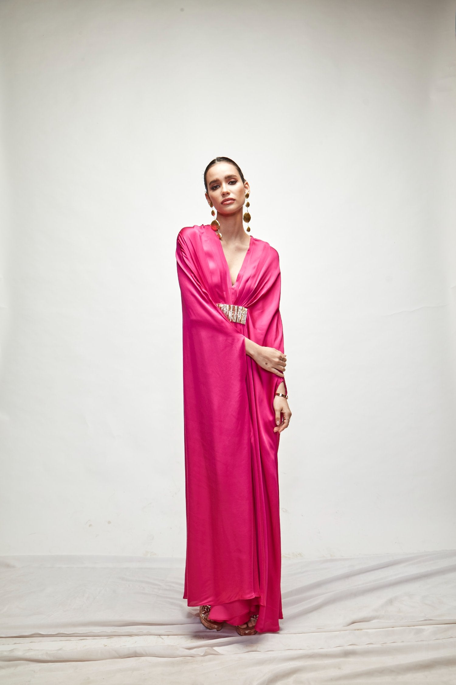 Fuschia Silk Kaftaan