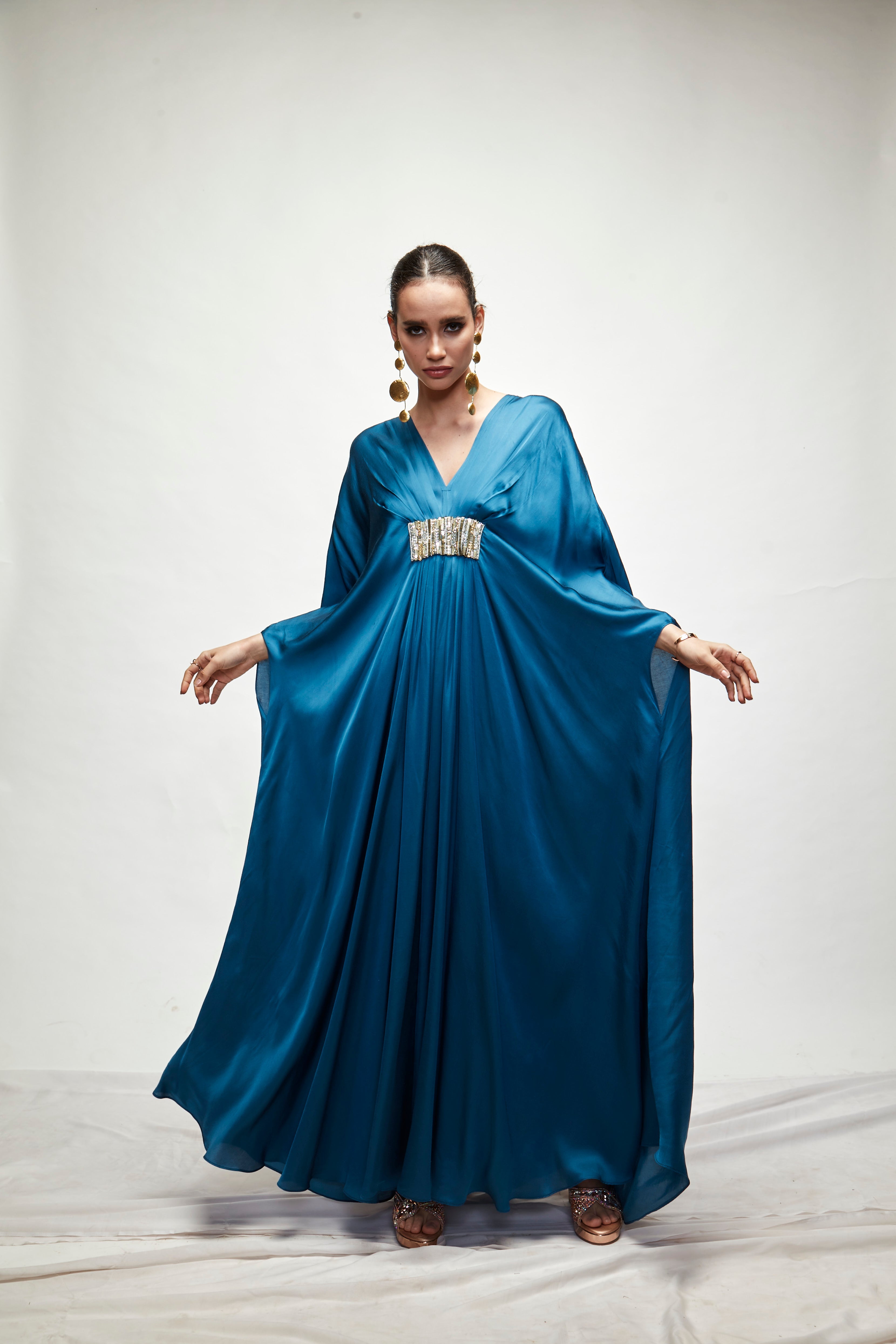 Persian Blue Silk Kaftan