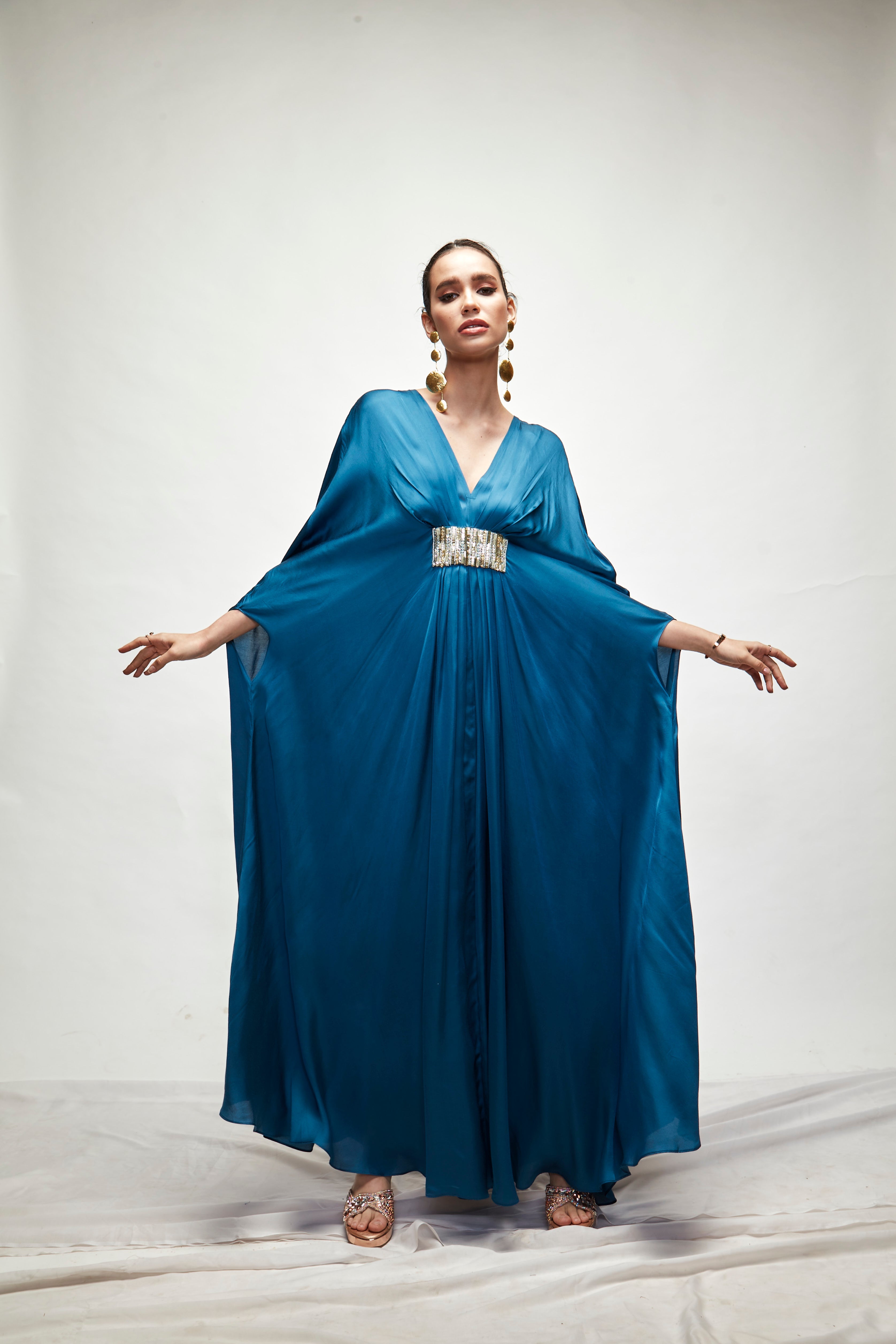 Persian Blue Silk Kaftan