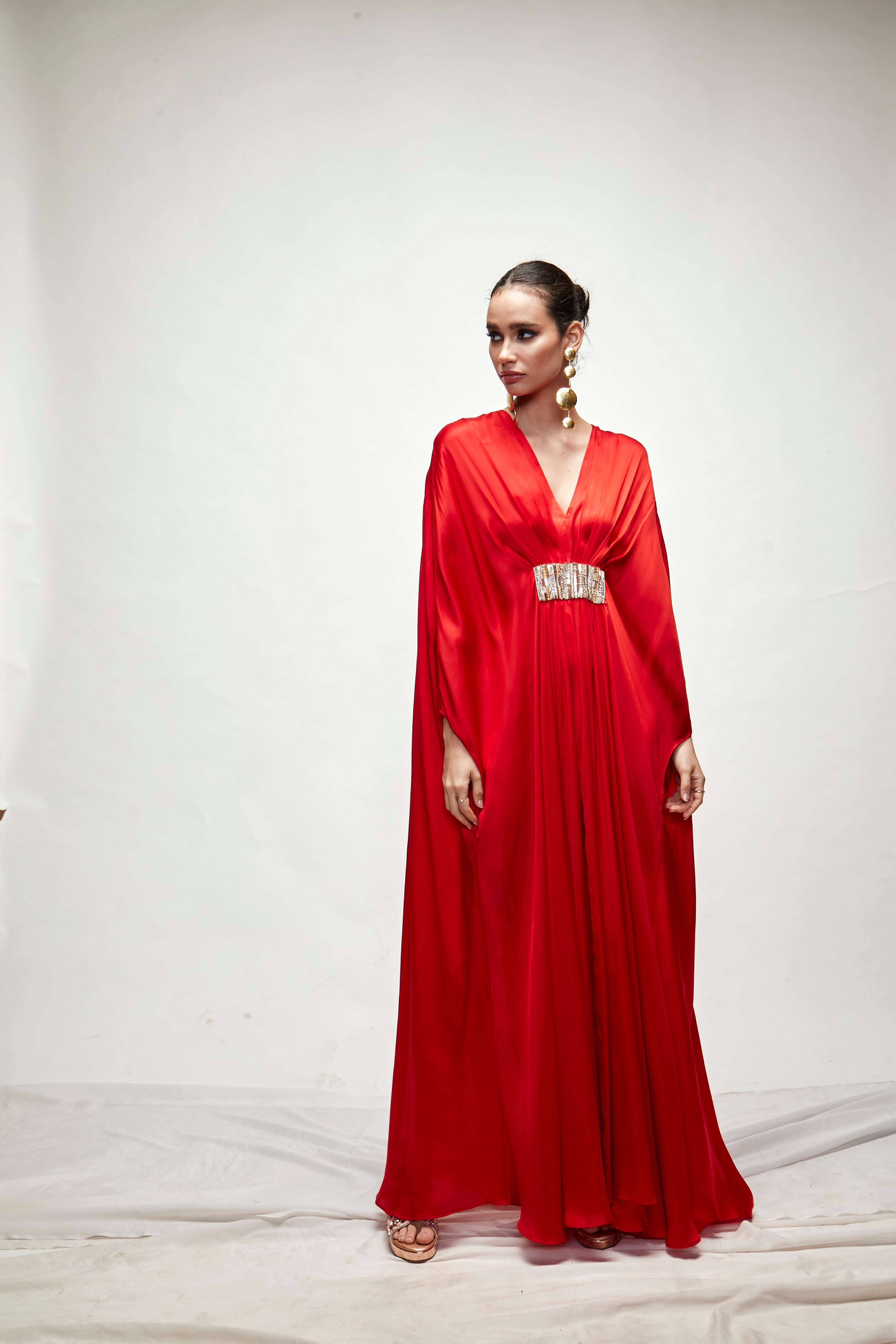 Red Silk Kaftan