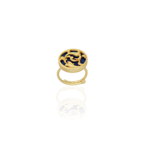 Blue Rocialle Disc Ring