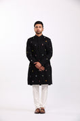 Load image into Gallery viewer, Black Akshar Kurta Pant Set
