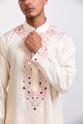 Load image into Gallery viewer, Pink Ivory Kashmiri Mirror Work Kurta Pant Set
