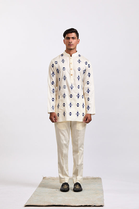 Ivory Moroccan Embroidery Kurta Set