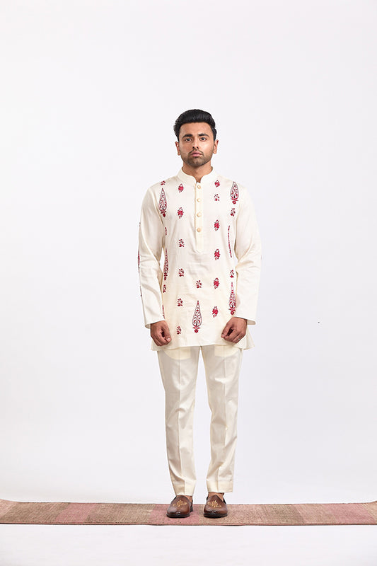 Ivory Turkish Embroidery Kurta Set