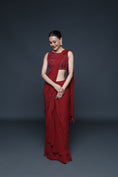 Load image into Gallery viewer, Mineral Red Pre Drape Saree
