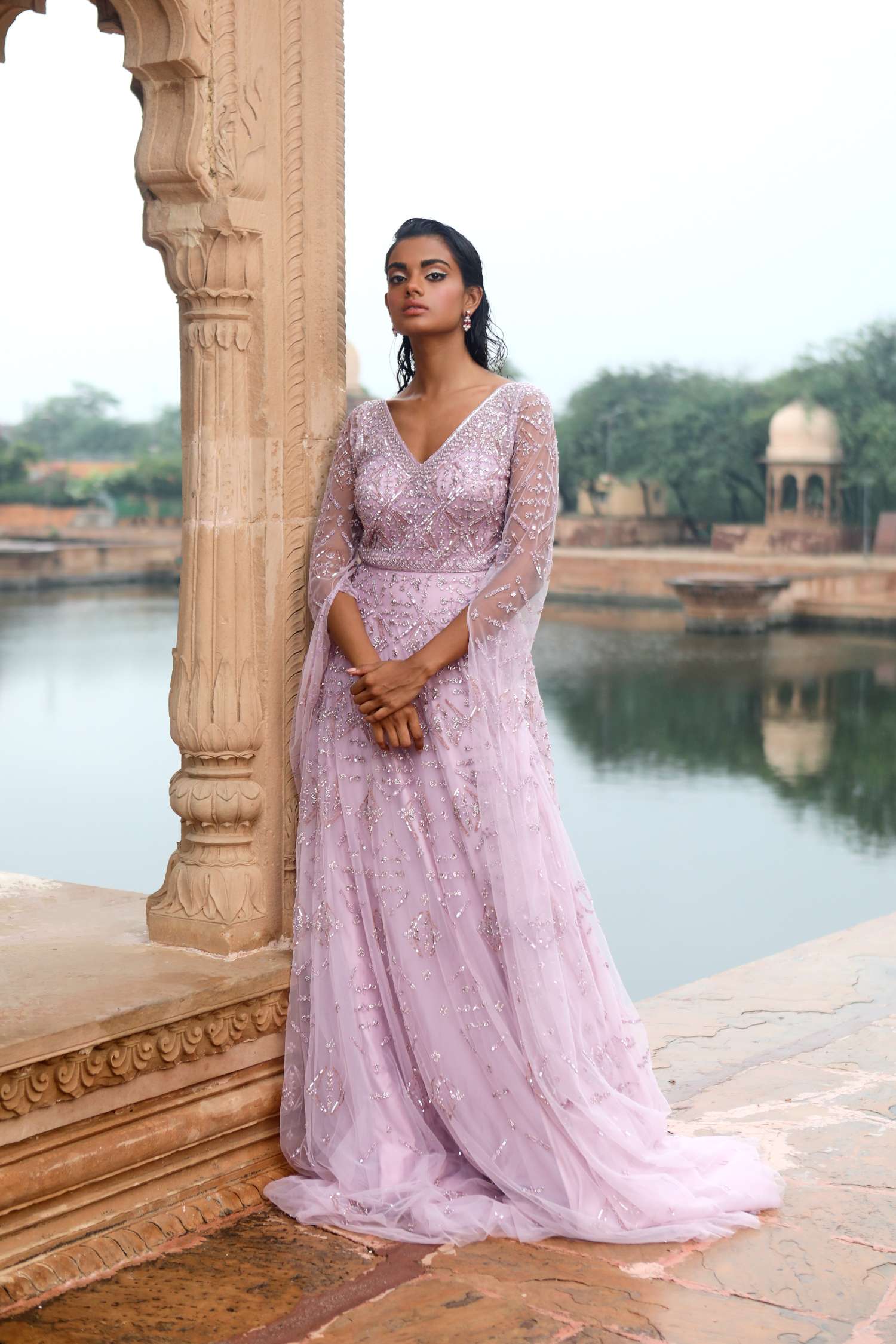 Lavendar Flared Gown