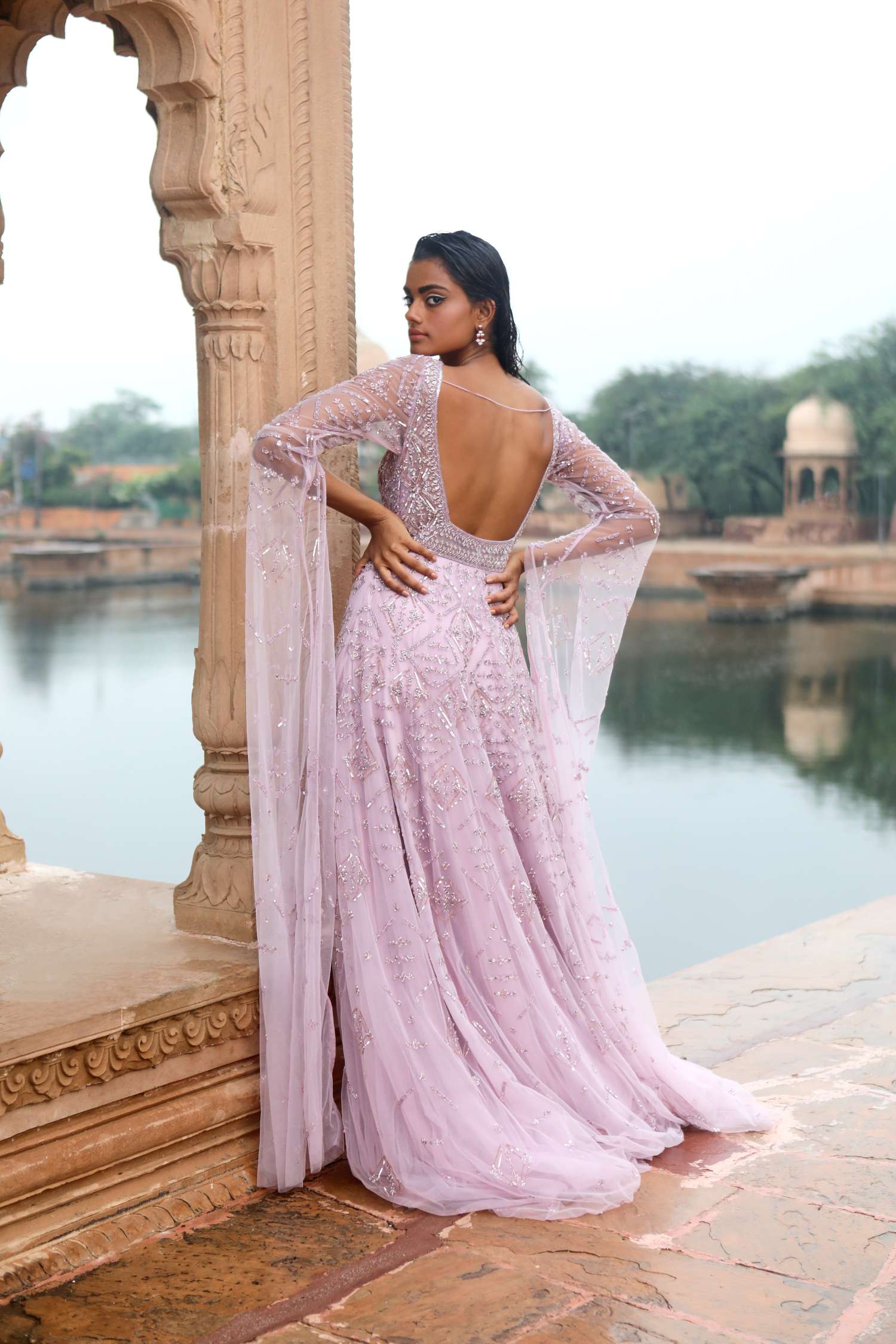 Lavendar Flared Gown