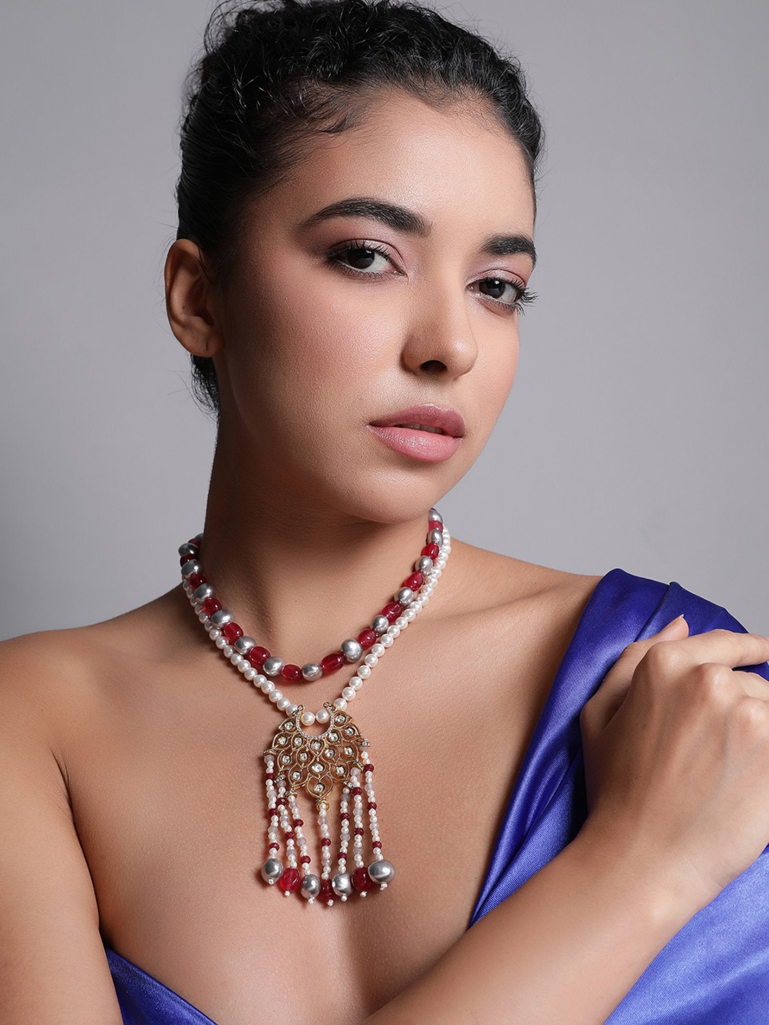 Le Neoma Pearl & Kundan Necklace