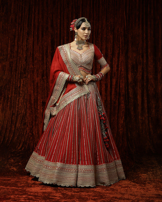 Red Crimson lehenga set