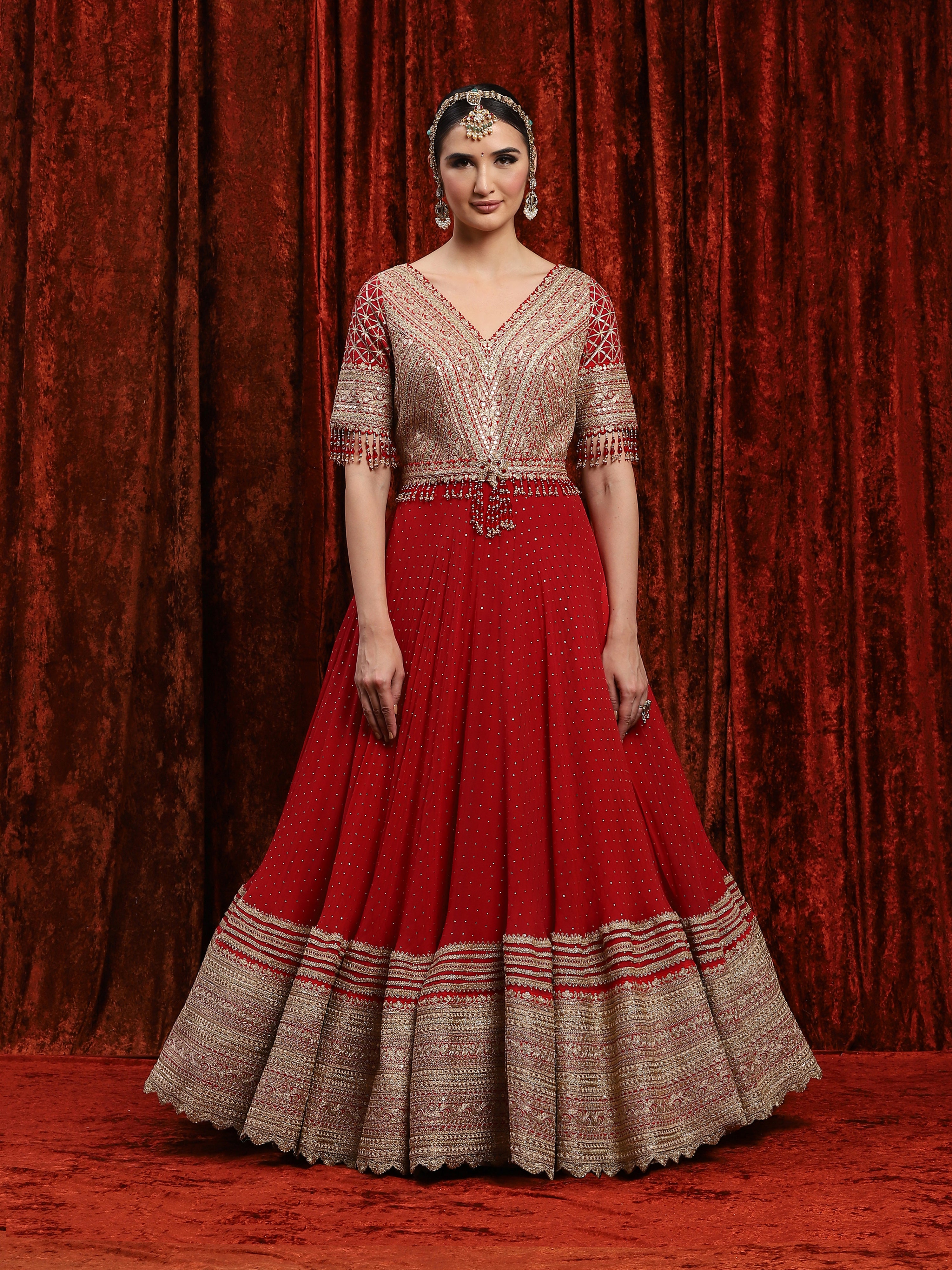 Red Georgette Anarkali Suit