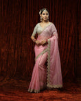 Load image into Gallery viewer, Pink & Gray Saree & Blouse Set
