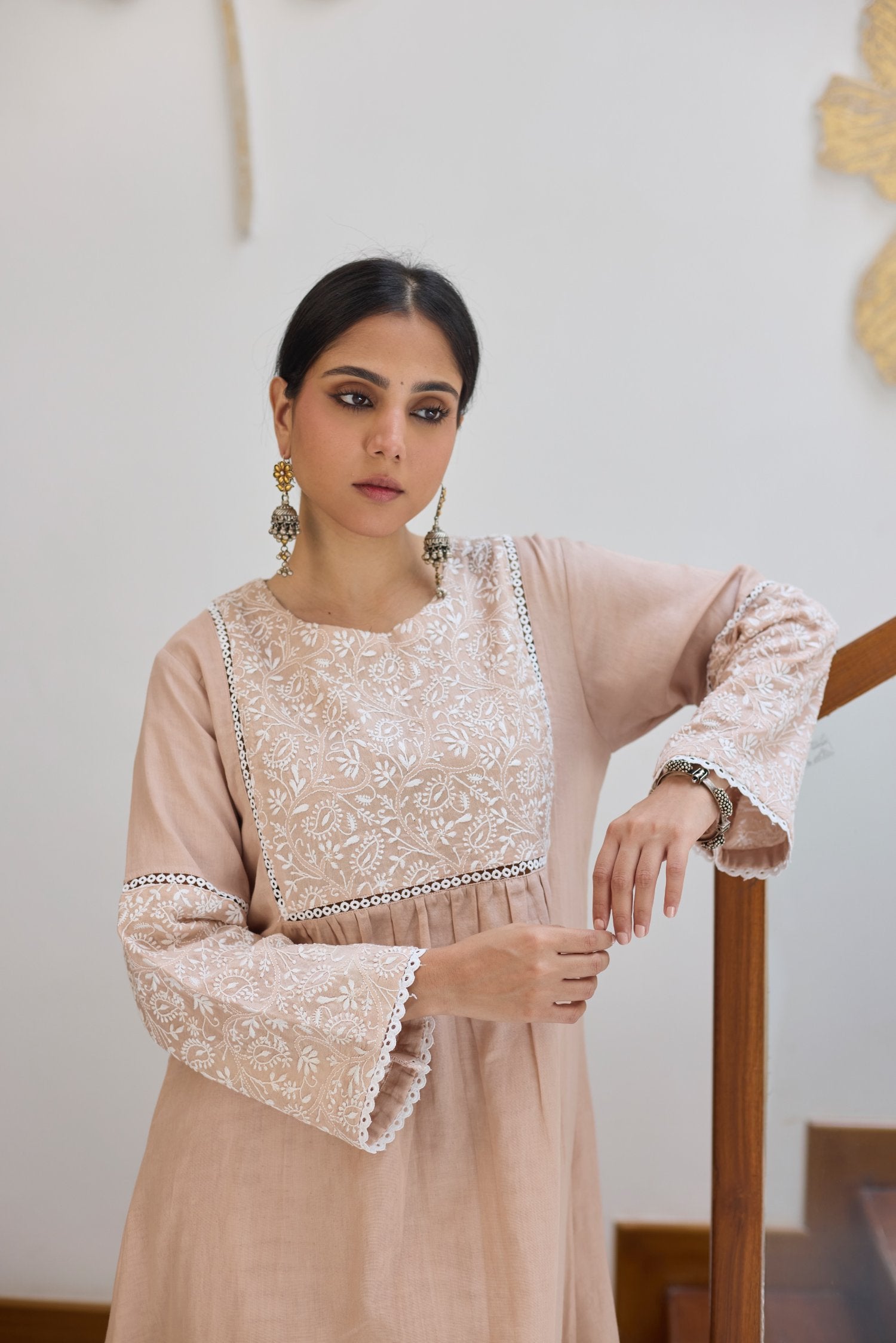 Front And Back Yoke Kurta - Beige