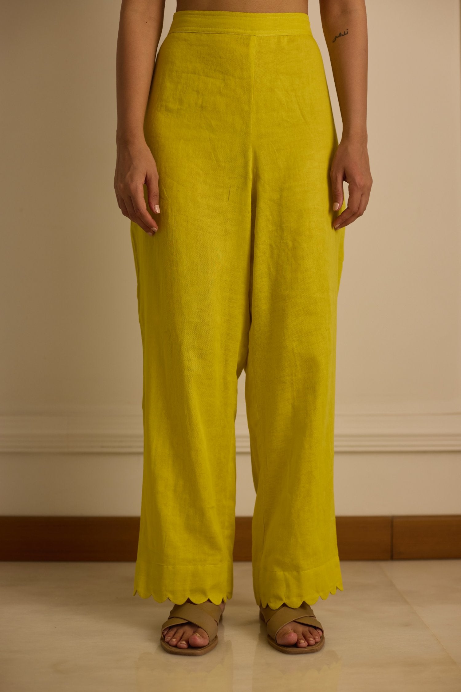 Yellow Scalloped Pants