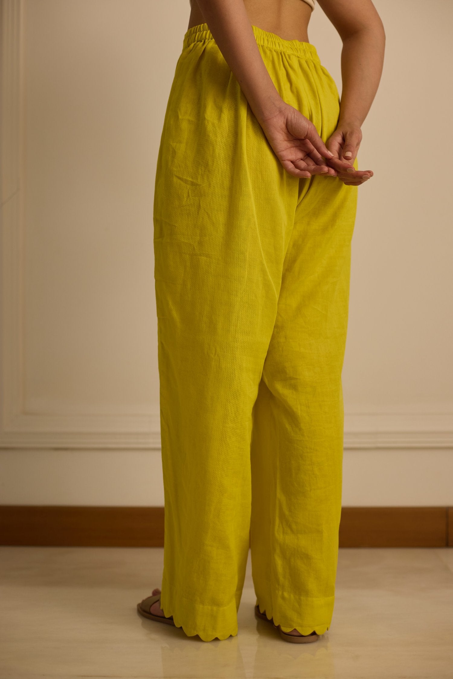 Yellow Scalloped Pants