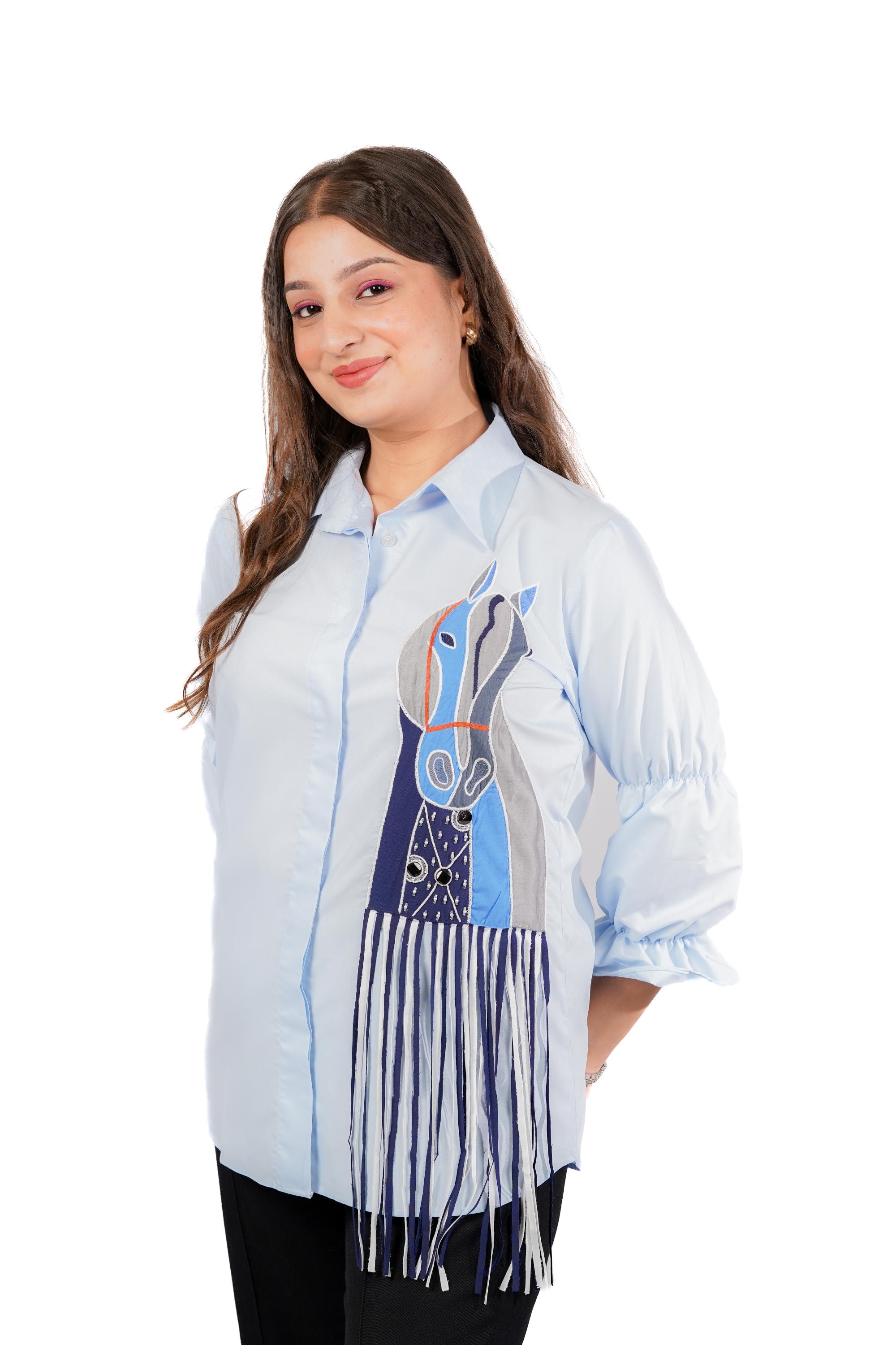 ICE BLUE HORSE SHIRT