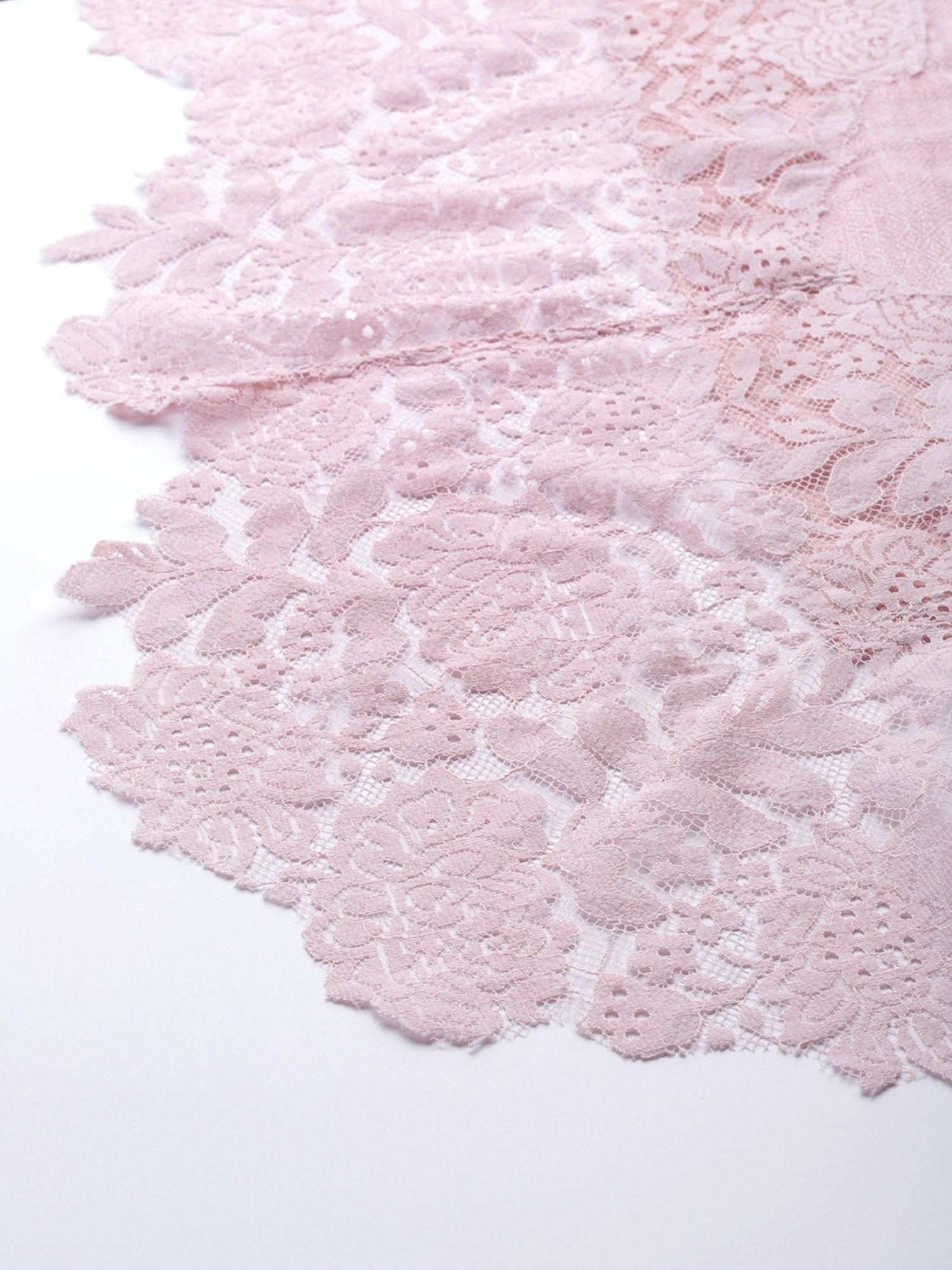 Pastel Pink Shawl Adorned With Lace