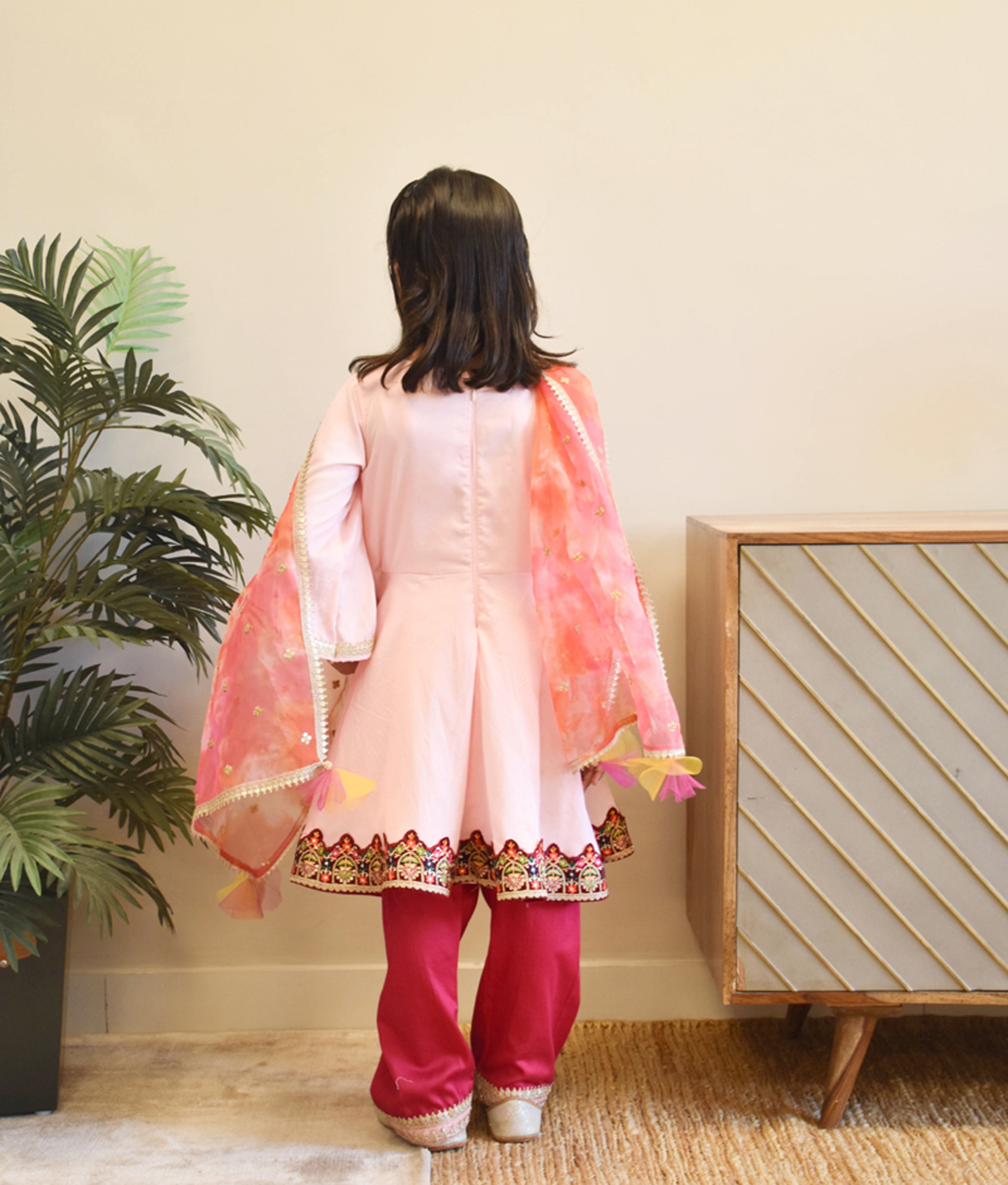 Baby Pink Kurti with Pink Salwar