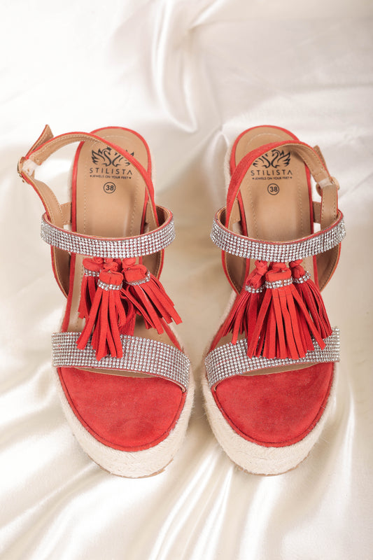 Orange Wedges With Tassels With Jute Covering