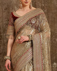 Load image into Gallery viewer, Golden & Maroon Saree & Blouse Set
