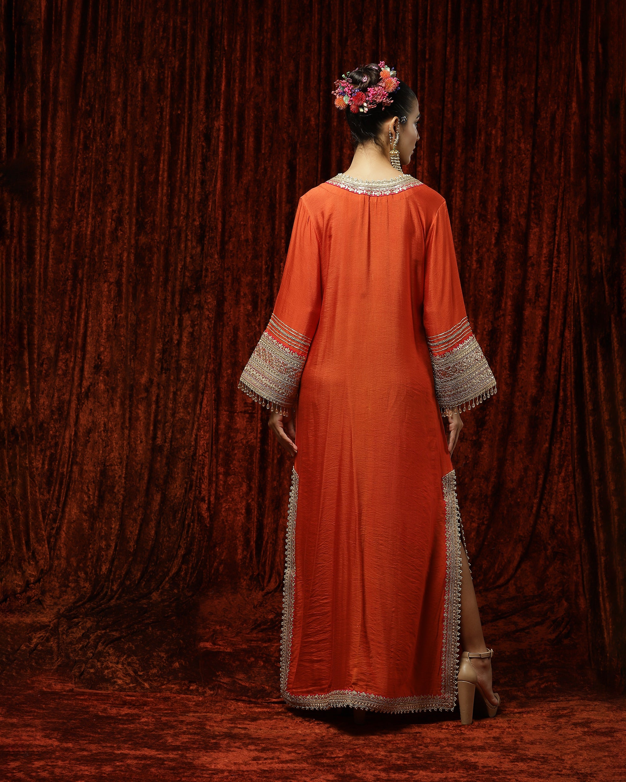 Orange & Rani Pink Kurta Kaftan