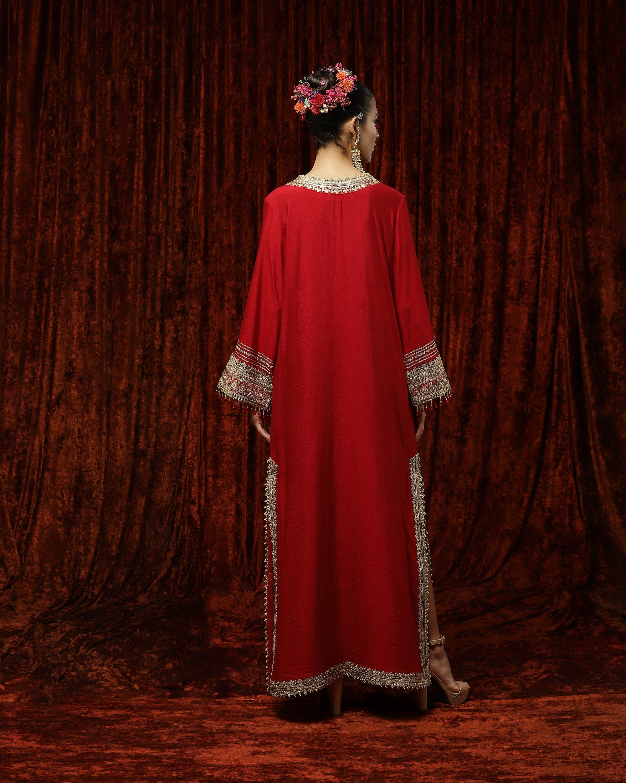 Red Kurta Kaftan