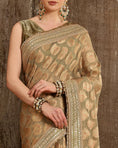 Load image into Gallery viewer, Pista Green Saree & Blouse Set
