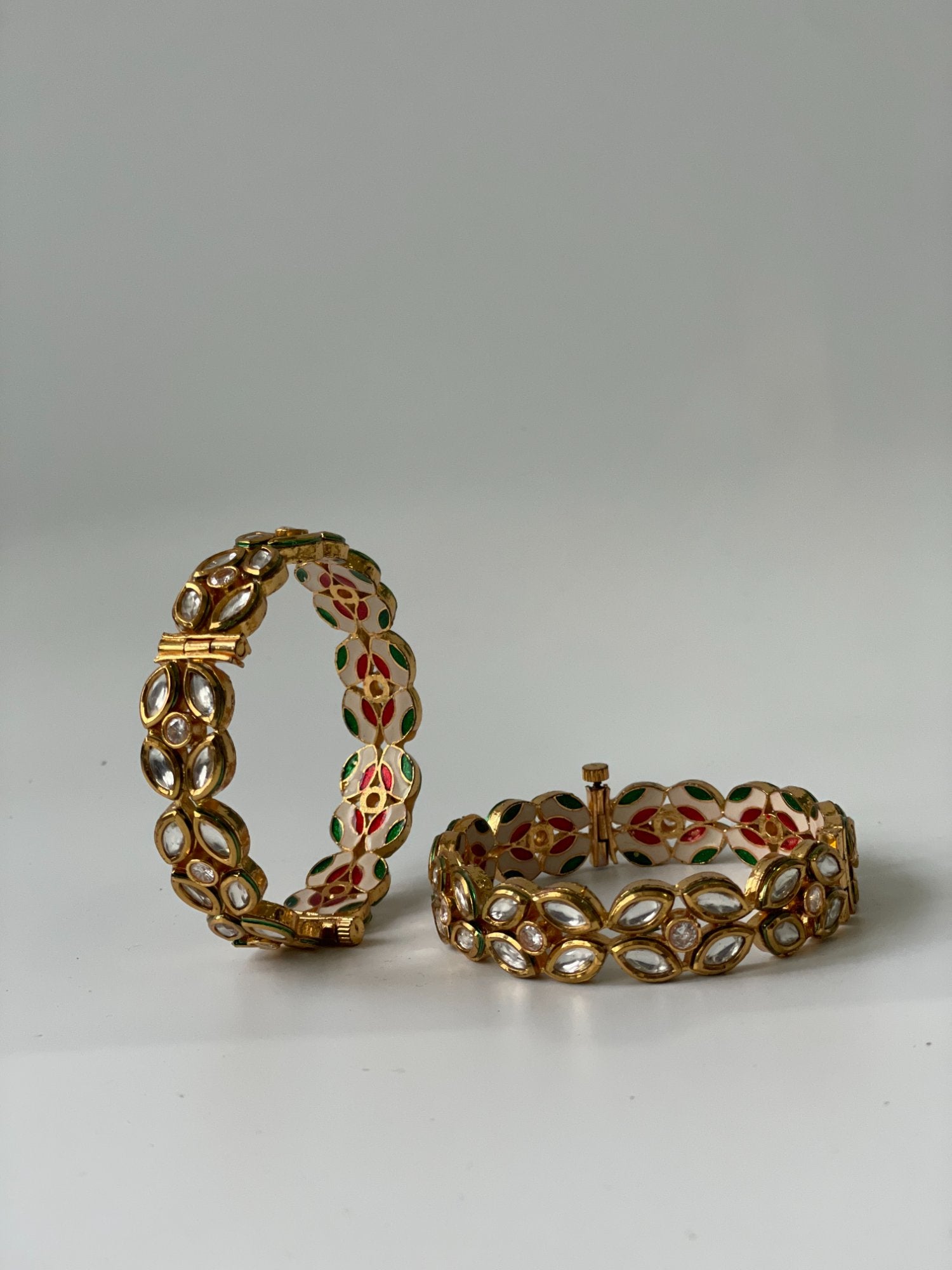 Openable Kundan Bangle Set