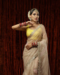 Load image into Gallery viewer, Light Gold Pink & Yellow Saree & Blouse Set
